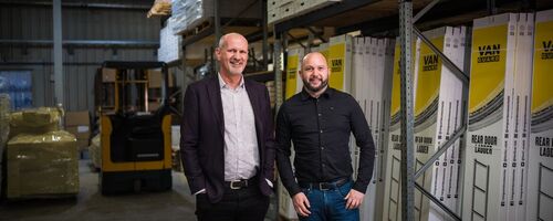 Photograph of Van Guard Accessories staff inside their warehouse