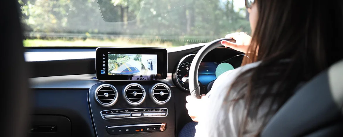 woman driving a car