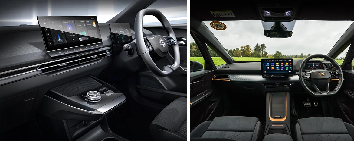 MG4 and Cupra Born interiors
